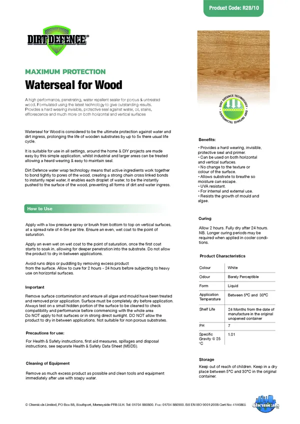 WATERSEAL for Wood Datasheet PDF 